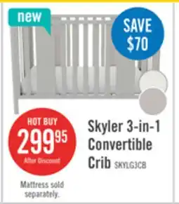 The Brick Little Seeds Skyler 3-in-1 Convertible Baby Crib - Sharkey Grey offer