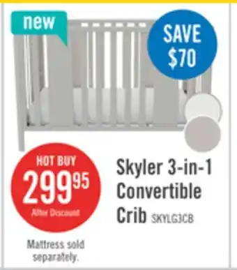 The Brick Little Seeds Skyler 3-in-1 Convertible Baby Crib - Sharkey Grey offer