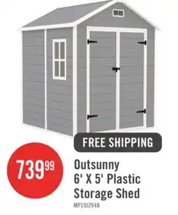 The Brick Outsunny 6' X 5' Plastic Storage Shed With Floor, Window, Lockable Doors offer
