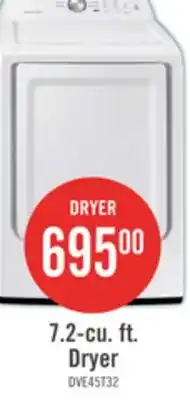 The Brick Samsung 7.4 Cu. Ft. Electric Dryer - White - DVE45T3200W/AC offer