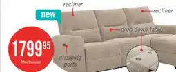 The Brick Meadow 2-Piece Right-Facing Chenille Fabric Power Reclining Sectional with Storage Chaise - Taupe offer