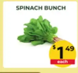 Food World Supermarket SPINACH BUNCH offer