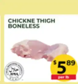 Food World Supermarket CHICKNE THIGH BONELESS offer