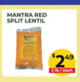 Food World Supermarket MANTRA RED SPLIT LENTIL offer