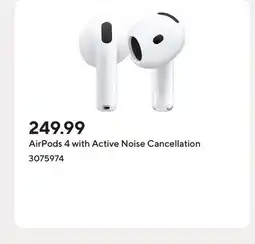Staples AirPods 4 with Active Noise Cancellation offer