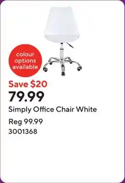 Staples Simply Office Chair White offer
