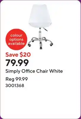 Staples Simply Office Chair White offer