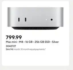 Staples Mac mini - M4 - 16 GB - 256 GB SSD - Silver offer
