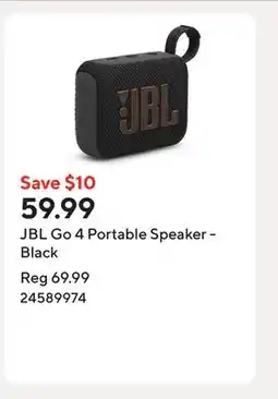 Staples JBL Go 4 Portable Speaker - Black offer