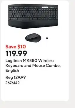 Staples Logitech MK850 Wireless Keyboard and Mouse Combo, English offer