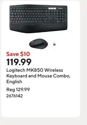 Staples Logitech MK850 Wireless Keyboard and Mouse Combo, English offer
