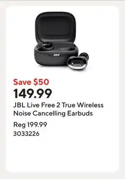 Staples JBL Live Free 2 True Wireless Noise Cancelling Earbuds offer