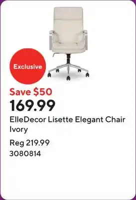 Staples ElleDecor Lisette Elegant Chair Ivory offer