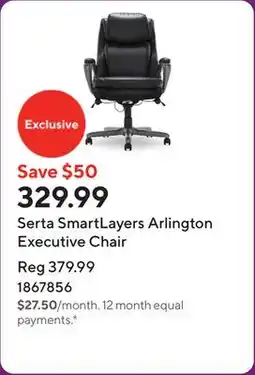 Staples Serta SmartLayers Arlington Executive Chair offer