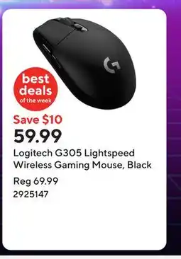 Staples Logitech G305 Lightspeed Wireless Gaming Mouse, Black offer