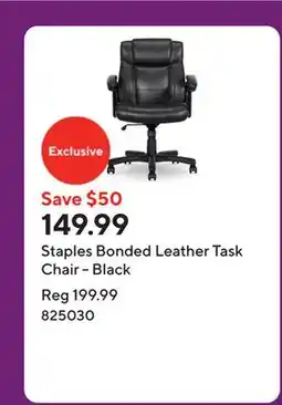Staples Staples Bonded Leather Task Chair - Black offer