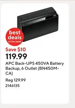 Staples APC Back-UPS 450VA Battery Backup, 6 Outlet (BN450M-CA) offer