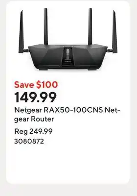 Staples Netgear RAX50-100CNS Netgear Router offer