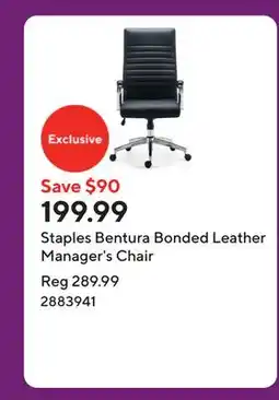 Staples Staples Bentura Bonded Leather Manager's Chair offer