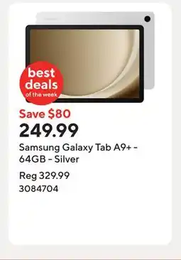 Staples Samsung Galaxy Tab A9+ - 64GB - Silver offer