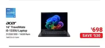 Visions Electronics 16 TravelMate i5-1335U Laptop offer