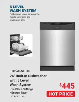 Visions Electronics Frigidaire 24 Built-In Dishwasher with 5 Level Wash System offer