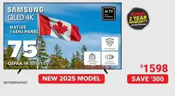 Visions Electronics Samsung Q8FAA 4K Smart TV offer