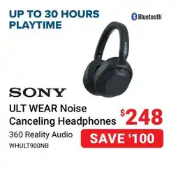 Visions Electronics 3SONY ULT WEAR Noise Canceling Headphones offer