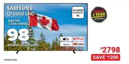 Visions Electronics Samsung Crystal UHD NATIVE 120Hz PANEL 98 DU9000 4K Smart TV offer