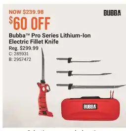 Cabela's Bubba Pro Series Lithium-Ion Electric Fillet Knife offer