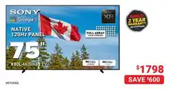 Visions Electronics SONY 75 X90L 4K Smart TV offer