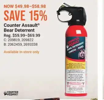 Cabela's Counter Assault Bear Deterrent offer