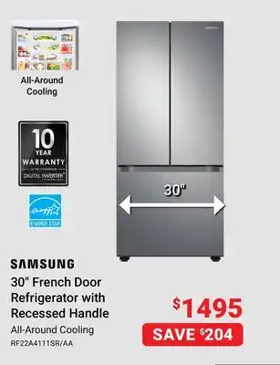 Visions Electronics Samsung 30 French Door Refrigerator with Recessed Handle offer