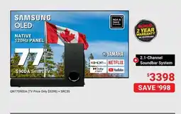 Visions Electronics Samsung OLED 120Hz PANEL S90DA Smart TV + 2.1-Channel Soundbar System offer