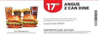 Harvey’s ANGUS 2 CAN DINE offer
