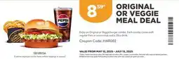 Harvey’s ORIGINAL OR VEGGIE MEAL DEAL offer