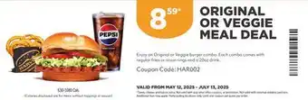 Harvey’s ORIGINAL OR VEGGIE MEAL DEAL offer