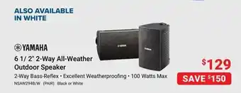 Visions Electronics Yamaha 6 1/ 2 2-Way All-Weather Outdoor Speaker offer