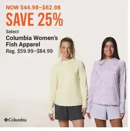 Cabela's Columbia Women's Fish Apparel offer