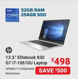 Visions Electronics hp 13.3. Elitebook 830 G7 i7-10610U Laptop offer