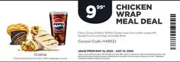 Harvey’s CHICKEN WRAP MEAL DEAL offer