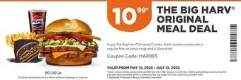 Harvey’s THE BIG HARV ORIGINAL MEAL DEAL offer