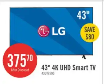 The Brick LG 43 4K UHD HDR10+ HGiG 60Hz webOS Smart TV (43UT7590PUA) offer