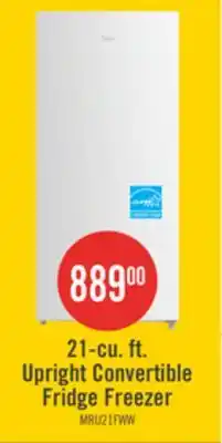 The Brick Midea 21 Cu. Ft. Convertible 2-in-1 Upright Refrigerator-Freezer - White - MRU21F6AWW offer