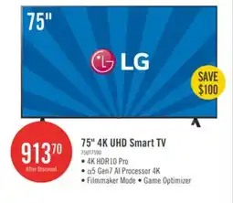 The Brick LG 75 4K UHD HDR10+ HGiG 60Hz webOS Smart TV (75UT7590PUA) offer