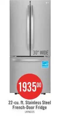 The Brick LG 30 22 Cu. Ft. French-Door Refrigerator - Smudge Proof Stainless Steel - LRFNS2200S offer