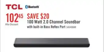 The Brick TCL 2.0 CH Bluetooth Dolby Atmos DTS Virtual:X Soundbar (S45H) offer