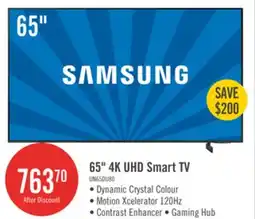 The Brick Samsung 65 4K UHD Edge Lit Dynamic Crystal Colour HDR10+ 60Hz Smart TV (UN65DU8000FXZC) offer