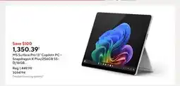Staples MS Surface Pro 13 Copilot+ PC - Snapdragon X Plus/256GB SSD/16GB RAM/Touchscreen/Windows 11/Platinum offer