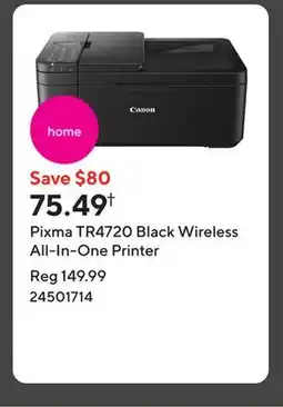 Staples Pixma TR4720 Black Wireless All-In-One Printer offer